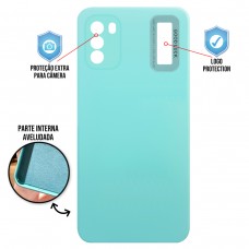 Capa para Xiaomi Poco M3 - Case Silicone Safe Glass Azul Claro